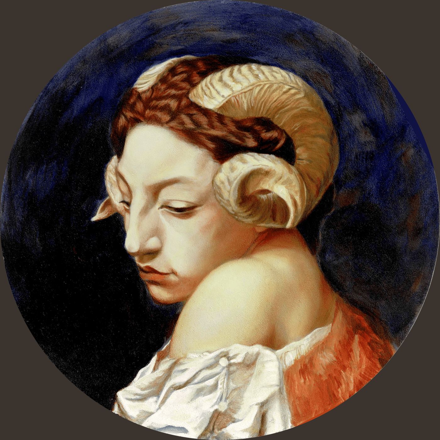 Mastercopy after Gerome, head of a woman with a ram horn